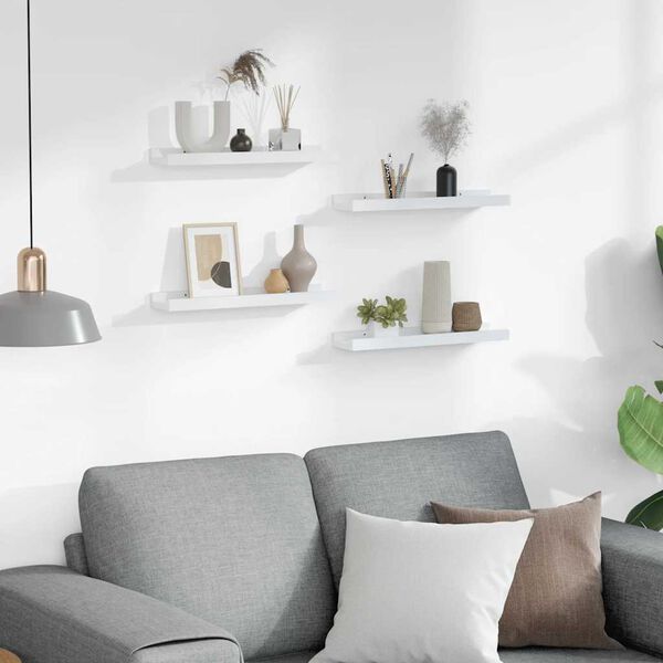 vidaXL Wall Shelves 4 pcs White 40x9x3 cm