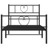 vidaXL Metal Bed Frame without Mattress with Footboard Black 100x200cm