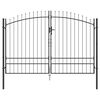 vidaXL Double Gate with Lock Grey 299.5 x 249.5 cm Steel