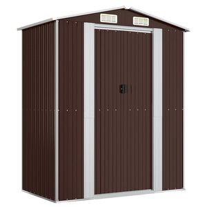 vidaXL Garden Shed Dark Brown 192x108x223 cm Galvanised Steel