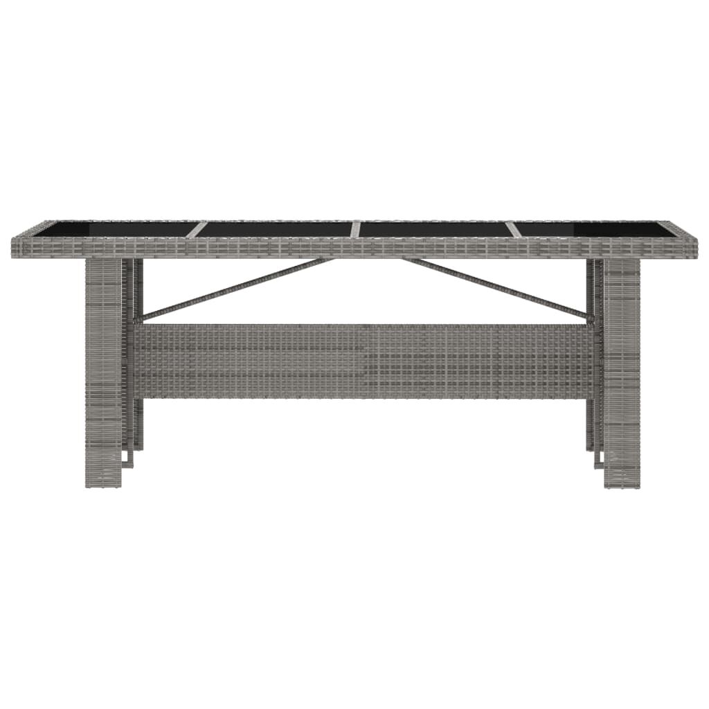 vidaXL 7 Piece Outdoor Dining Set with Cushions Poly Rattan Grey