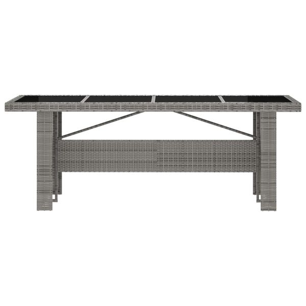 vidaXL 7 Piece Outdoor Dining Set with Cushions Poly Rattan Grey