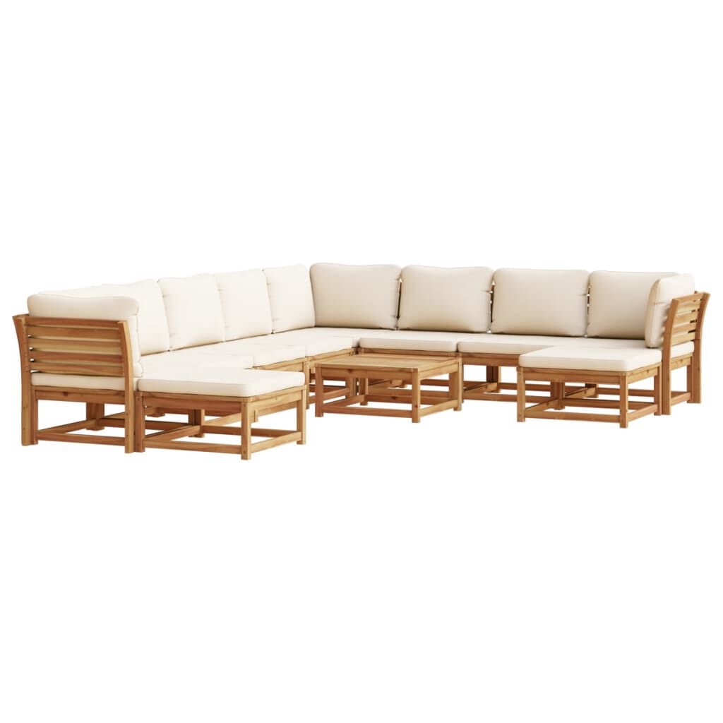 vidaXL 11 Piece Garden Lounge Set with Cushions Solid Wood Acacia