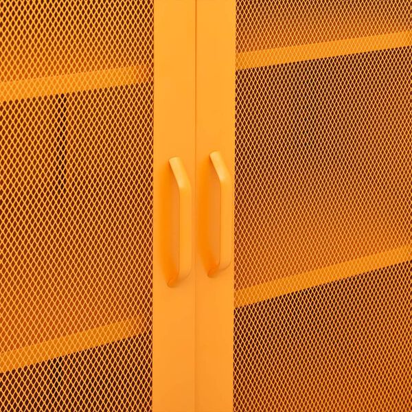 vidaXL Storage Cabinet Mustard Yellow 80x35x101.5 cm Steel