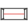 vidaXL Work Bench Frame Matte Black and Matte Red 110x50x79 cm Metal