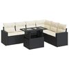 vidaXL 7 Piece Garden Sofa Set with Cushions Black Poly Rattan