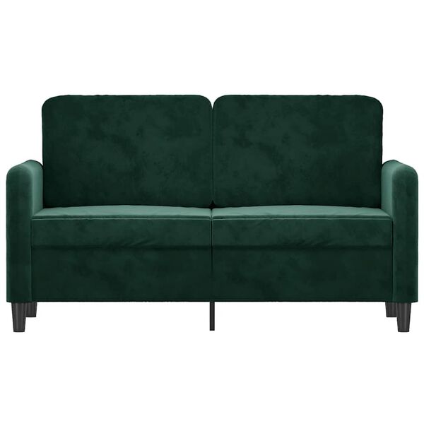 vidaXL 2-Seater Sofa Dark Green 120 cm Velvet