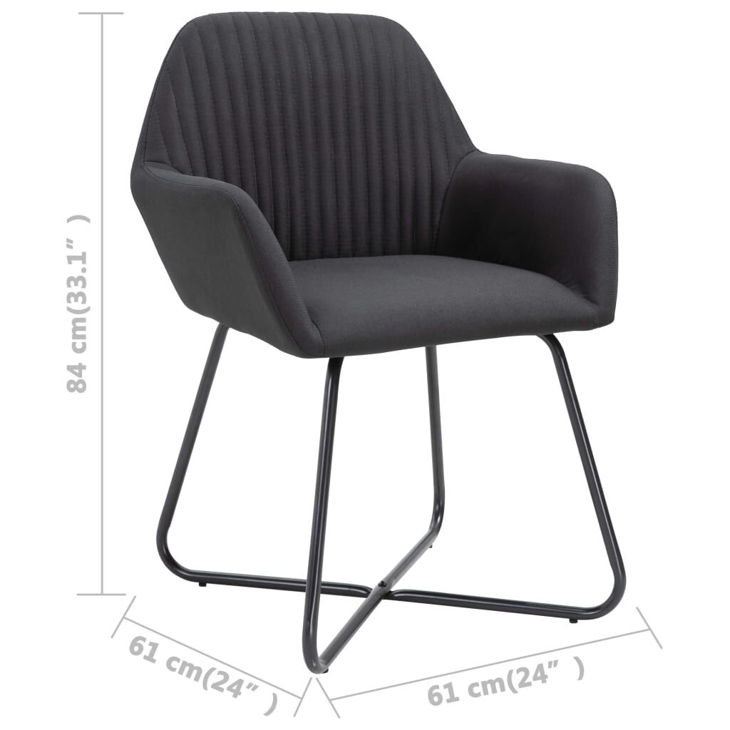 vidaXL Dining Chairs 2 pcs Black Fabric