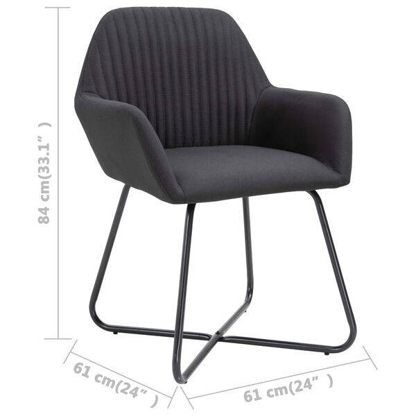 vidaXL Dining Chairs 2 pcs Black Fabric