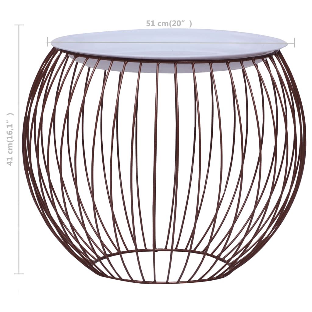vidaXL Coffee Table Gold Ø 51 cm