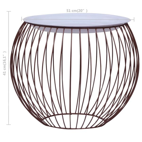 vidaXL Coffee Table Gold Ø 51 cm