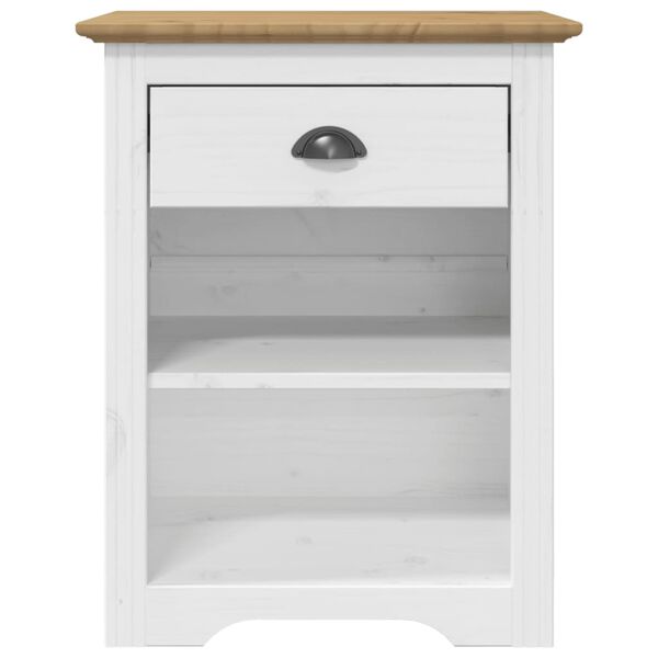 vidaXL Bedside Cabinet BODO Brown 53x38.5x66 cm Solid Wood Pine