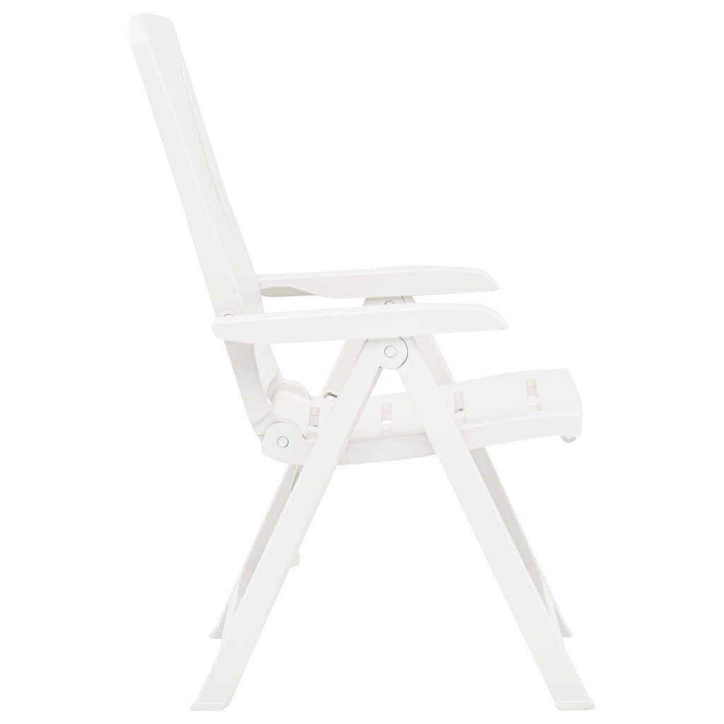 vidaXL Garden Reclining Chairs 2 pcs Plastic White