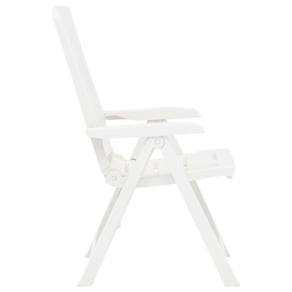 vidaXL Garden Reclining Chairs 2 pcs Plastic White