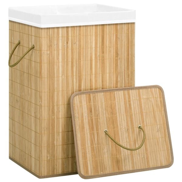 vidaXL Bamboo Laundry Basket 72 L