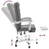 vidaXL Reclining Office Chair Grey Faux Leather