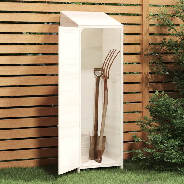 vidaXL Garden Shed White 55x52x174.5 cm Solid Wood Fir