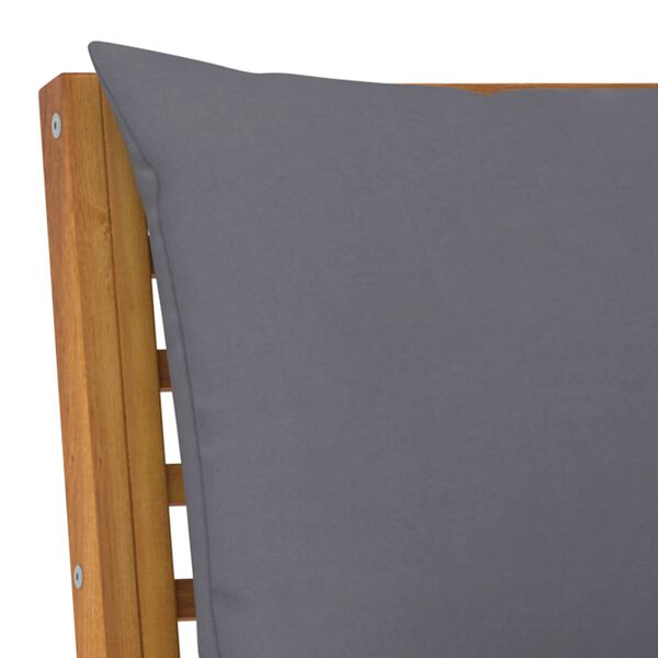 vidaXL Garden Bench 114.5 cm with Dark Grey Cushion Solid Acacia Wood