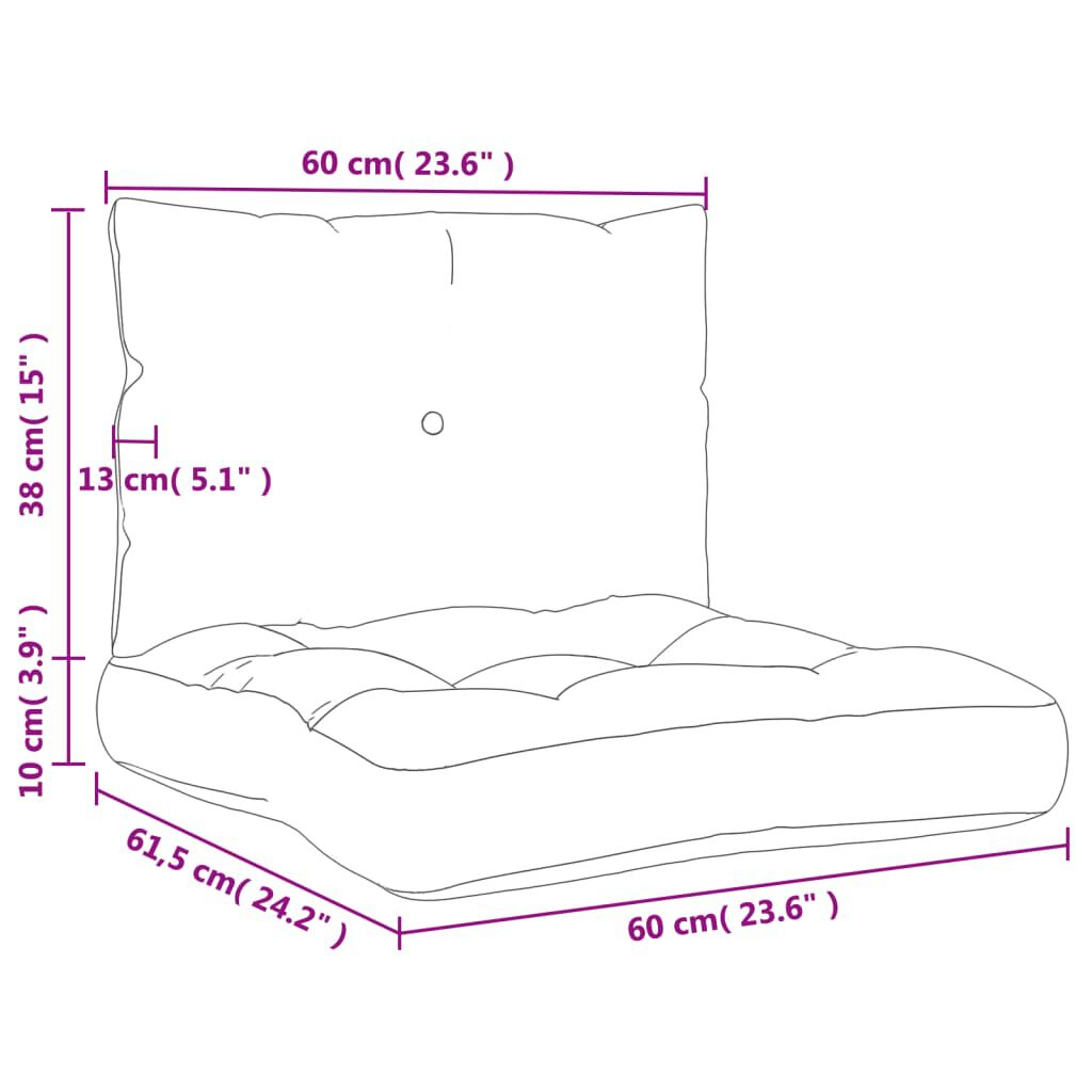 vidaXL Pallet Cushions 2 pcs Grey Fabric
