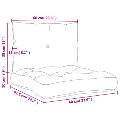 vidaXL Pallet Cushions 2 pcs Grey Fabric