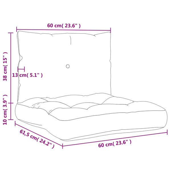 vidaXL Pallet Cushions 2 pcs Grey Fabric