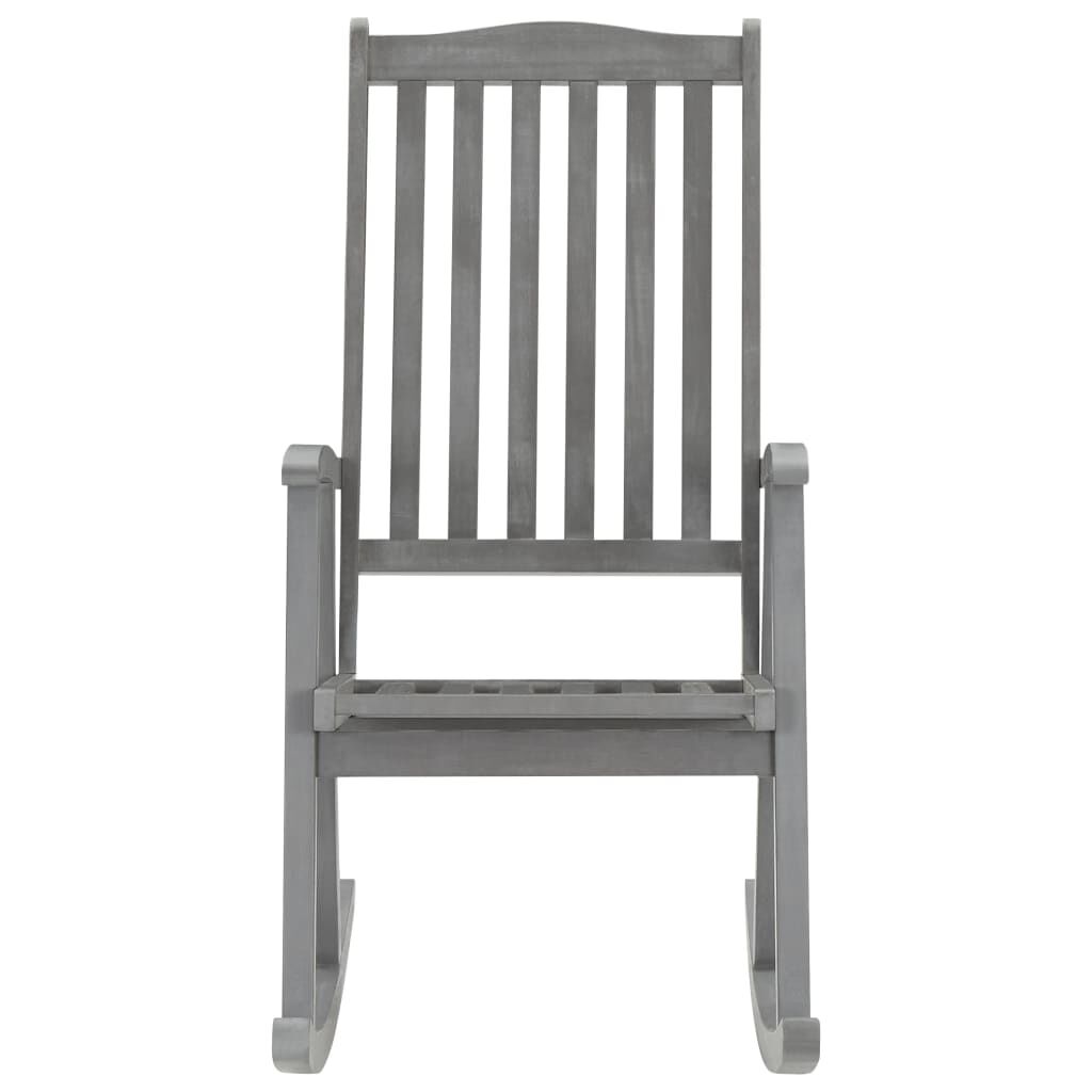 vidaXL Rocking Chair with Cushions Grey Solid Acacia Wood