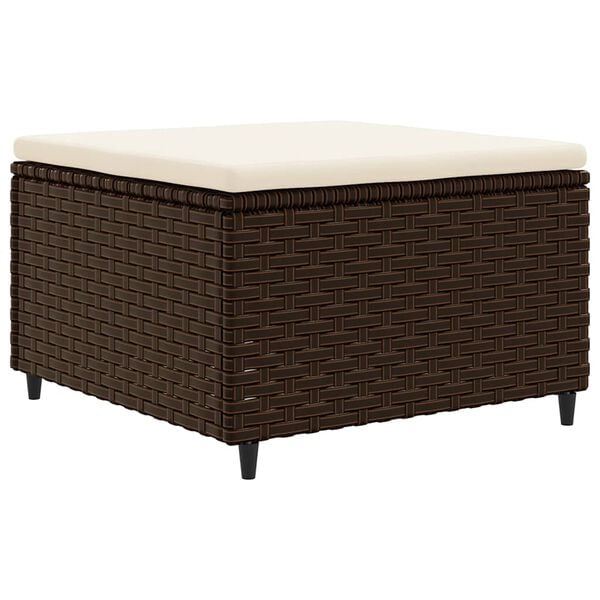 vidaXL 7 Piece Garden Lounge Set with Cushions Brown Poly Rattan