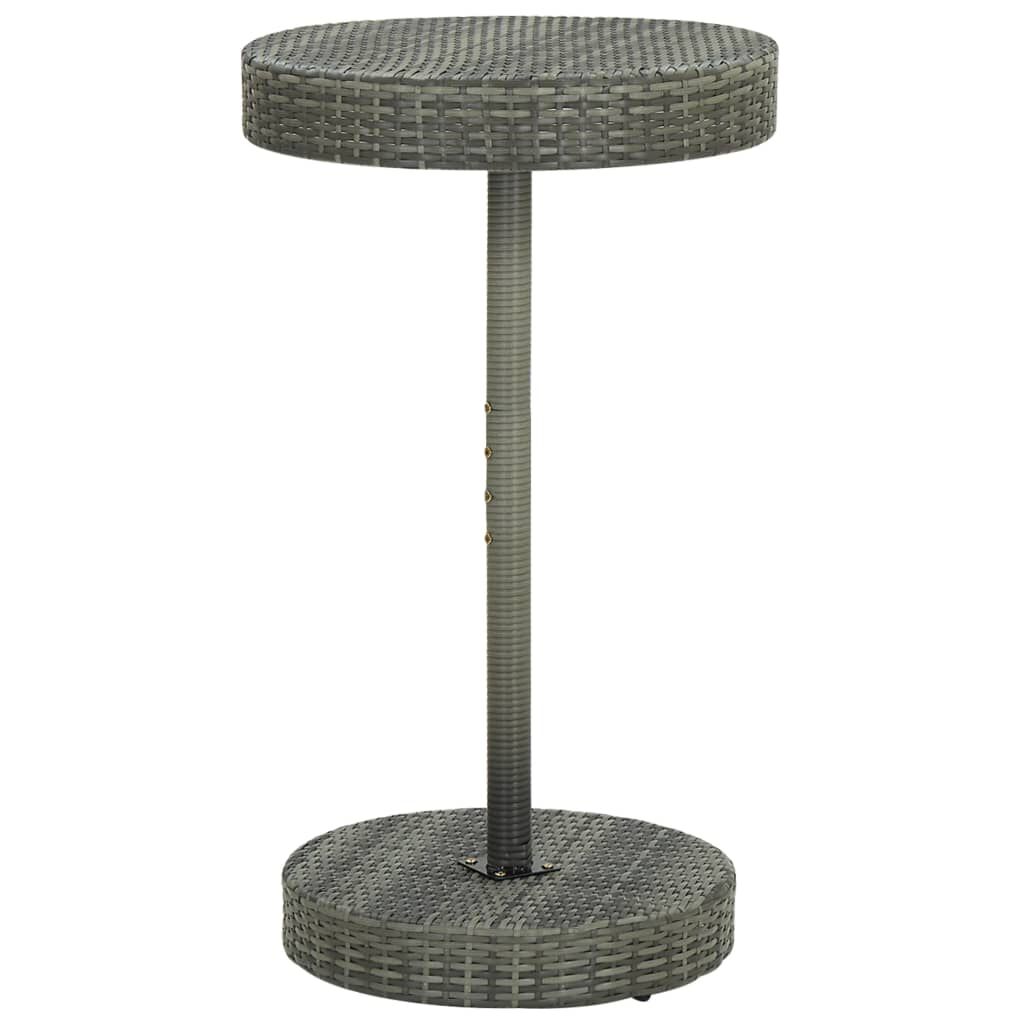 vidaXL Garden Table Grey 60.5x106 cm Poly Rattan