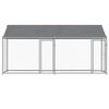 vidaXL Dog Cage with Roof and Doors Grey 4x2x2 m Galvanised Steel