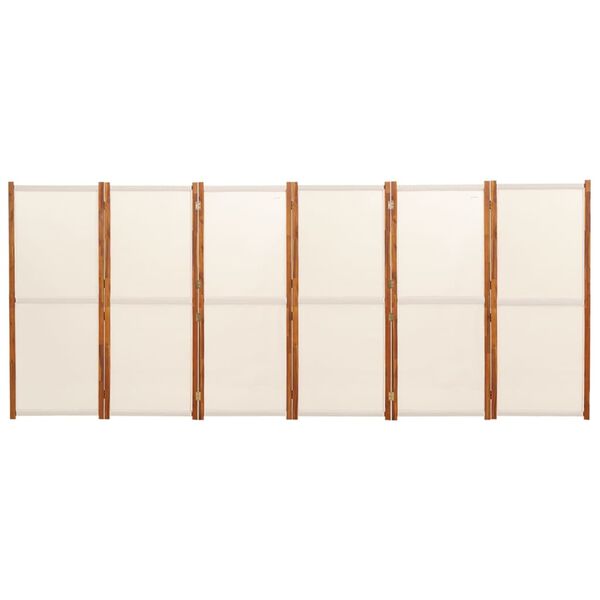 vidaXL 6-Panel Room Divider Cream White 420x180 cm