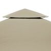vidaXL Gazebo Cover Canopy Replacement 310 g / m² Beige 3 x 3 m