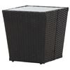 vidaXL 3 Piece Bistro Set Poly Rattan and Tempered Glass Black