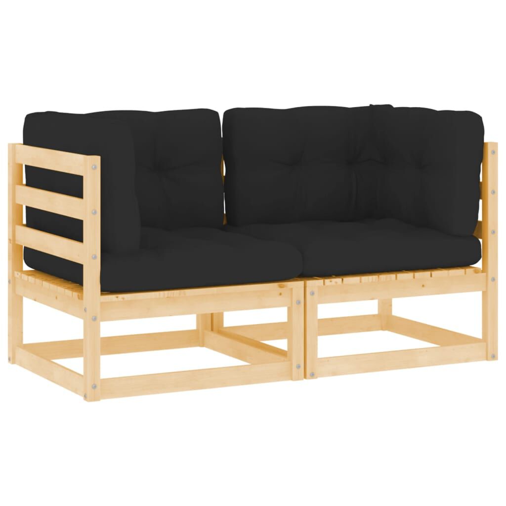 vidaXL Garden Corner Sofas 2 pcs with Cushions Solid Pinewood