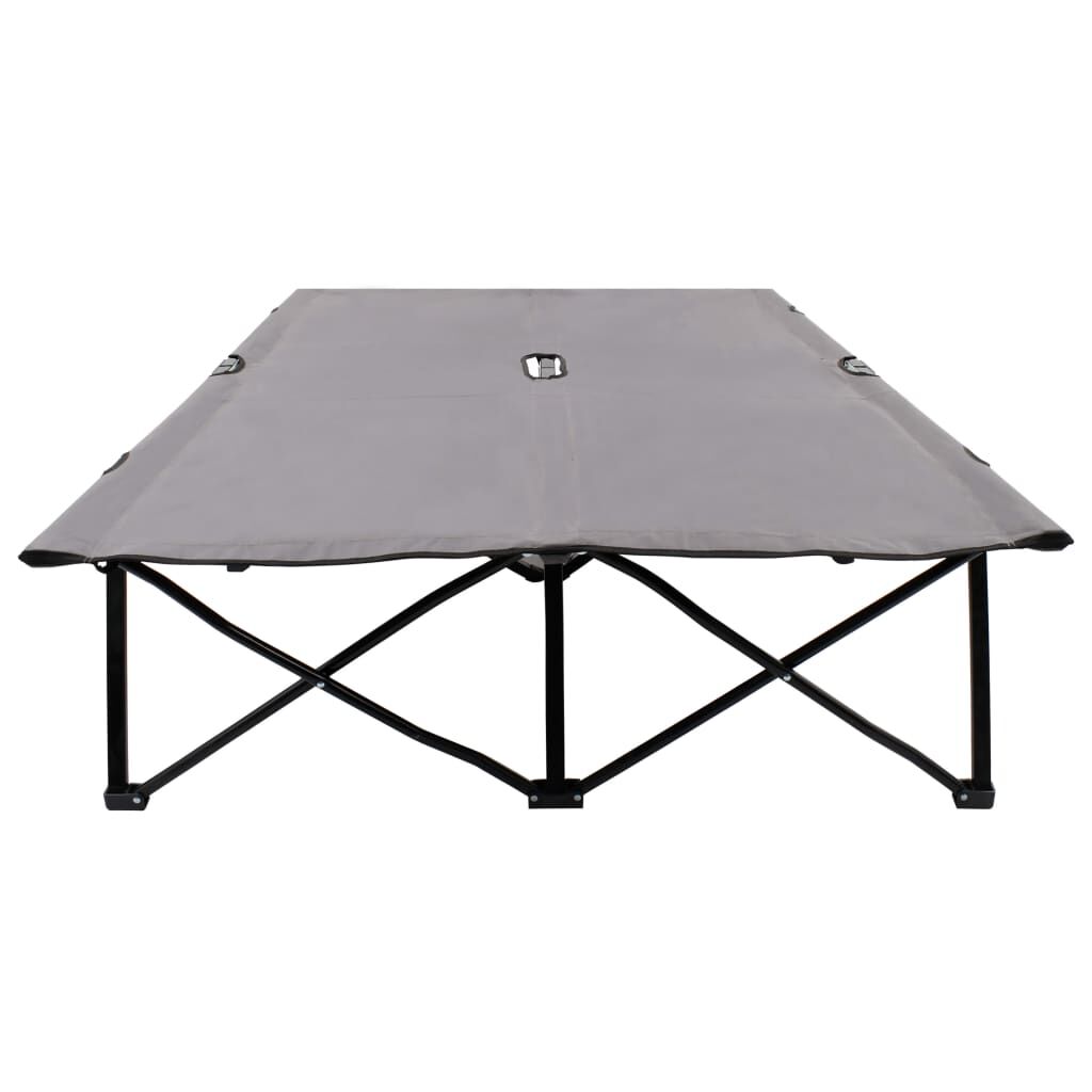 vidaXL Two Person Folding Sun Lounger Grey Steel