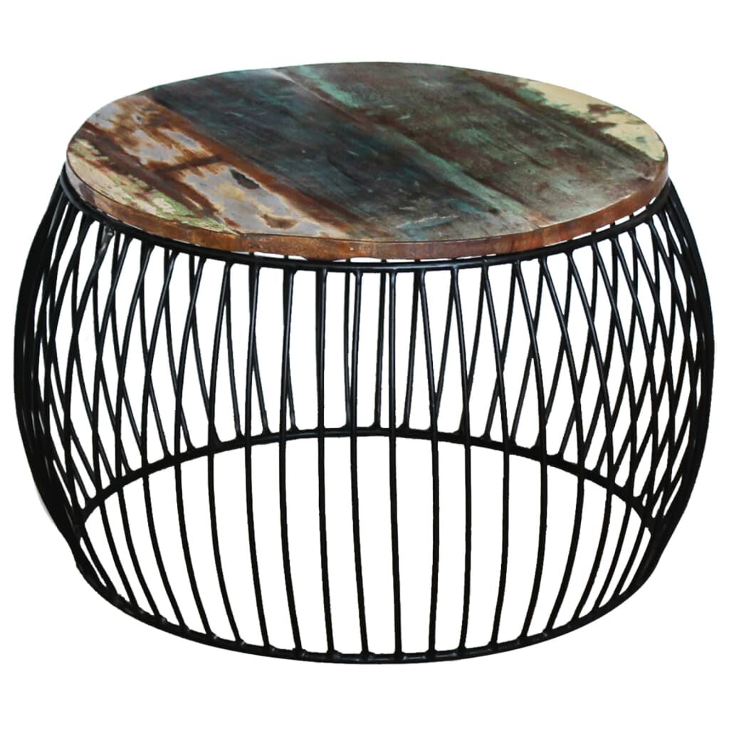 vidaXL Coffee Table Round Solid Reclaimed Wood 68x37 cm