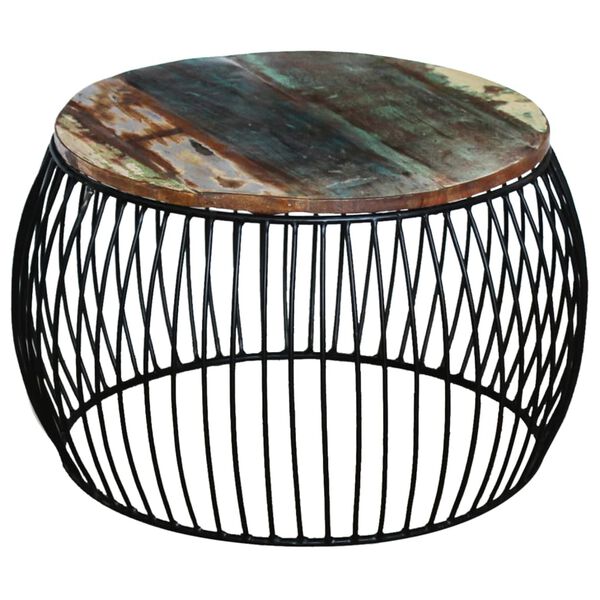 vidaXL Coffee Table Round Solid Reclaimed Wood 68x37 cm