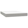 vidaXL Box Spring Bed with Mattress Light Grey 137x190 cm Full Fabric