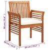 vidaXL Garden Dining Chairs with Cushions 2 pcs Solid Acacia Wood