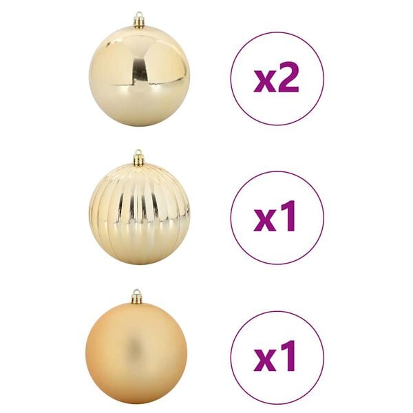 vidaXL Christmas Bauble Set 4 pcs Gold Plastic