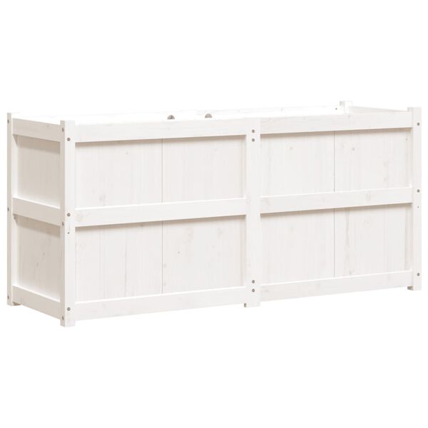 vidaXL Garden Planter White 150x50x70 cm Solid Wood Pine