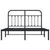 vidaXL Metal Bed Frame without Mattress with Headboard Black 150x200cm