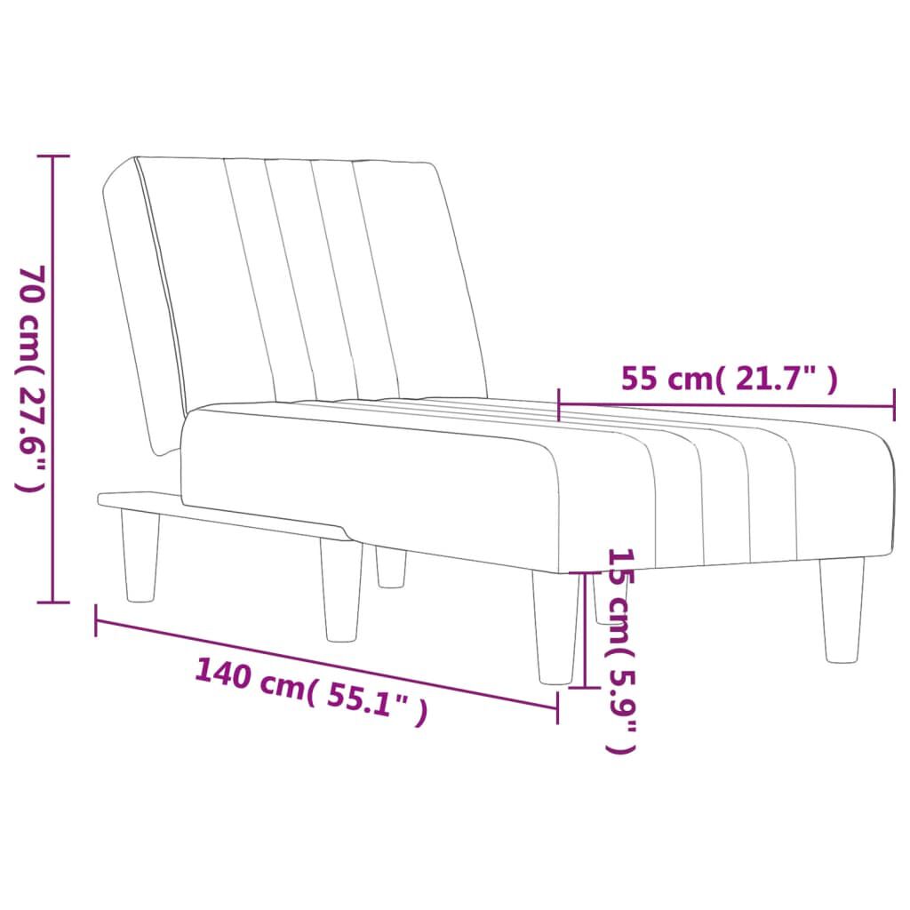 vidaXL Chaise Longue Black Velvet