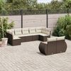 vidaXL 9 Piece Garden Sofa Set with Cushions Brown Poly Rattan