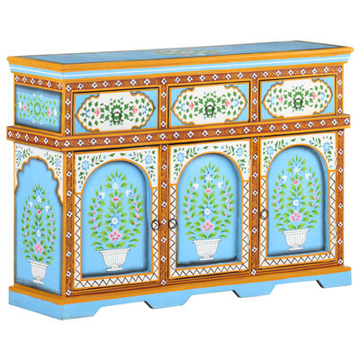 vidaXL Hand-Painted Sideboard Multicolour 110x30x76cm Solid Mango Wood