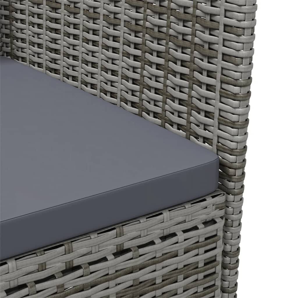 vidaXL Garden Dining Chairs 2 pcs Poly Rattan Grey