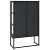 vidaXL Highboard Black 80x35x135 cm Steel and Tempered Glass