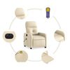vidaXL Electric Massage Recliner Chair Cream Fabric