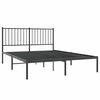 vidaXL Metal Bed Frame without Mattress with Headboard Black 135x190cm