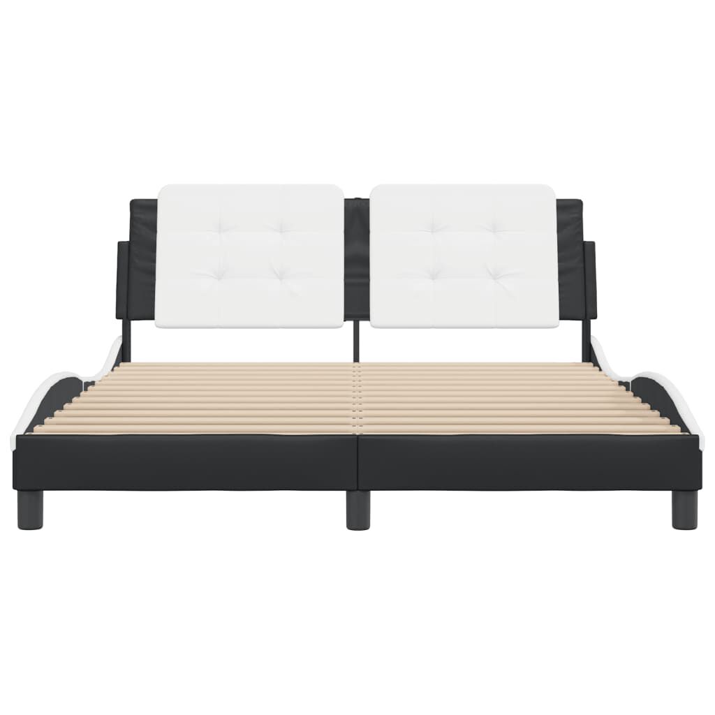 vidaXL Bed Frame without Mattress Black and White 152x203 cm Faux Leather