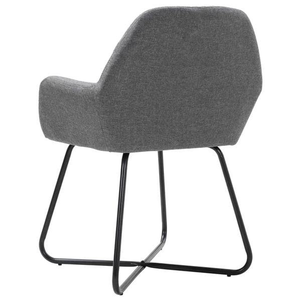 vidaXL Dining Chairs 2 pcs Dark Grey Fabric